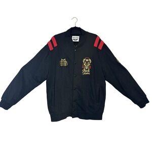 Parish Nation‎ Buck Makers Jacket Mens 2XL Black Varsity Embroidered Cotton Coat